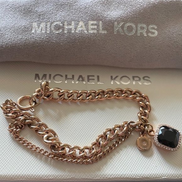 Michael Kors Rose Gold Brown Stone Bracelet - Picture 3 of 4